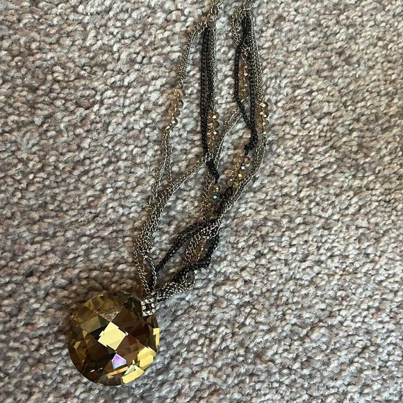 NWT Loft Gold, hematite, and silver statement pendant necklace - Picture 5 of 5